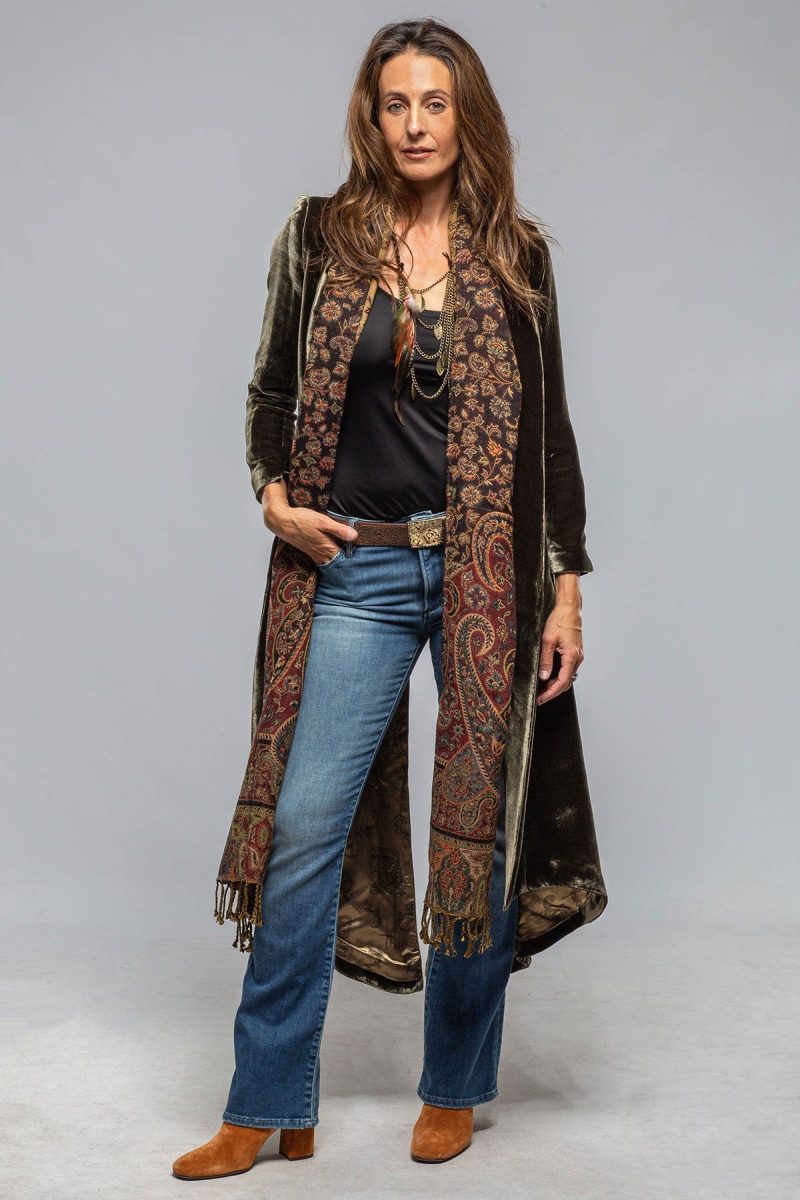 t ba long morgana silk velvet coat in rock ladies tailored jackets axels vail 40287539462378