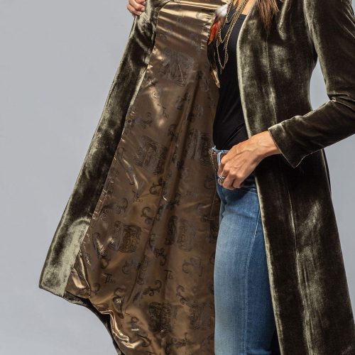 t ba long morgana silk velvet coat in rock ladies tailored jackets axels vail 40287539658986