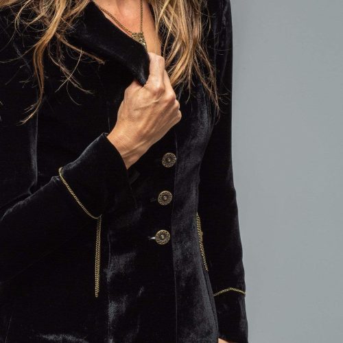 t ba mariane rock jacket in black velvet ladies tailored jackets axels vail 29797705384125