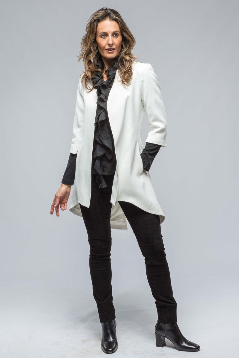 t ba morgana short coat in white ladies tailored jackets axels vail 38548127121642