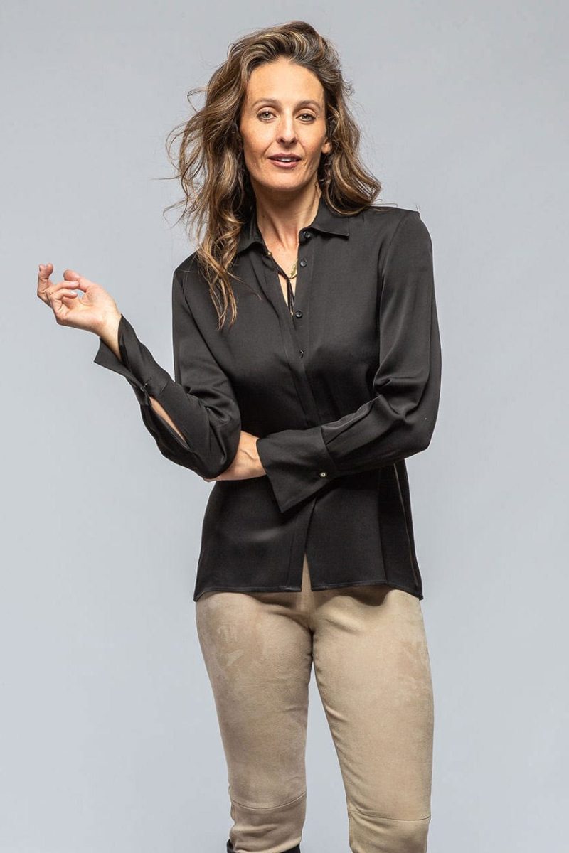 t ba rania sharkskin blouse in black ladies blouses axels vail 39541872001258