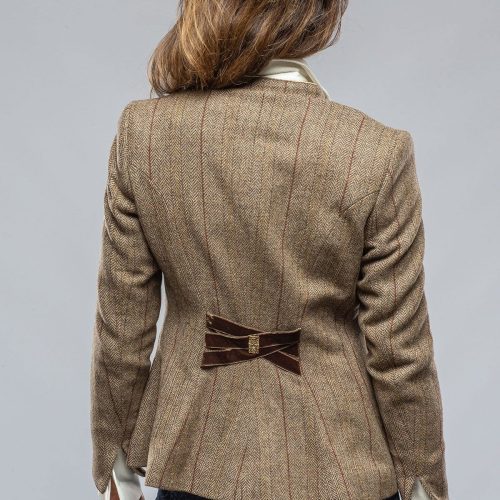 t ba ribbons tweed jkt w khaki velvet details ladies tailored sport coats axels vail 39402752573674