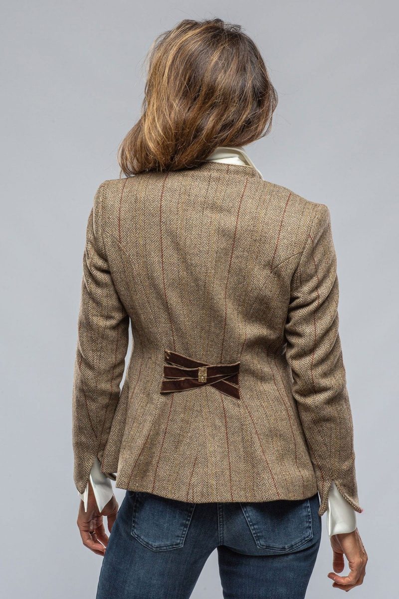 t ba ribbons tweed jkt w khaki velvet details ladies tailored sport coats axels vail 39402752573674