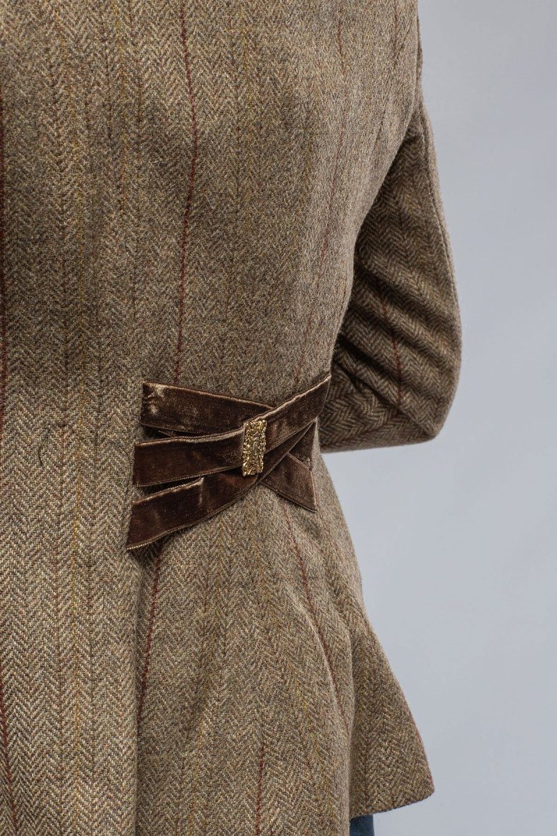 t ba ribbons tweed jkt w khaki velvet details ladies tailored sport coats axels vail 39402753065194