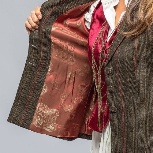 t ba ribbons tweed jkt w wine velvet details ladies tailored sport coats axels vail 39402751918314