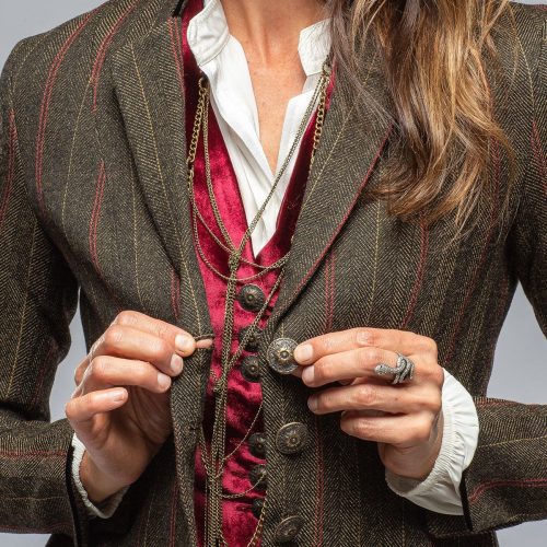 t ba ribbons tweed jkt w wine velvet details ladies tailored sport coats axels vail 39402752082154