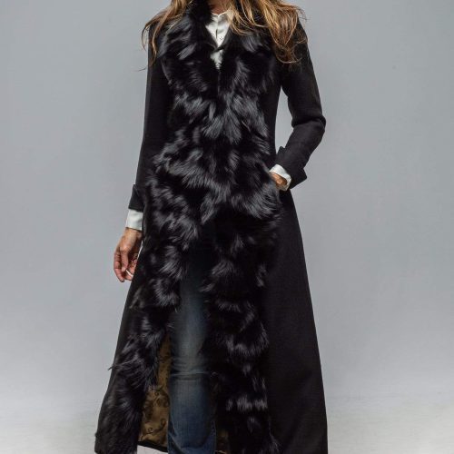 t ba st petersburg long fur trimmed coat in black ladies tailored jackets axels vail 29918498947261