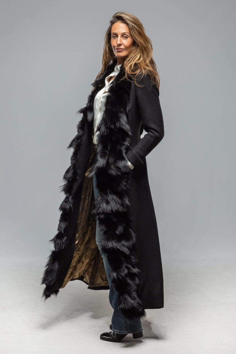 t ba st petersburg long fur trimmed coat in black ladies tailored jackets axels vail 29918499078333