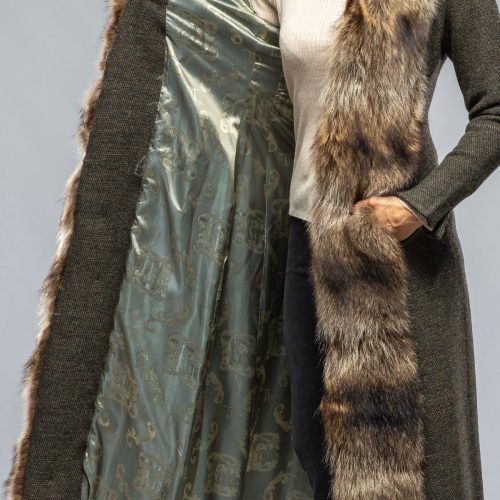 t ba st petersburg long fur trimmed coat in tweed ladies tailored jackets axels vail 39402756604138