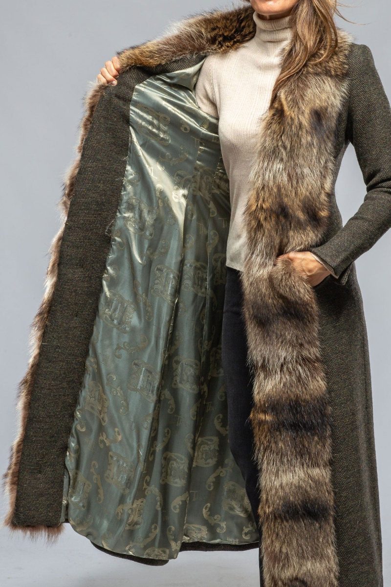 t ba st petersburg long fur trimmed coat in tweed ladies tailored jackets axels vail 39402756604138