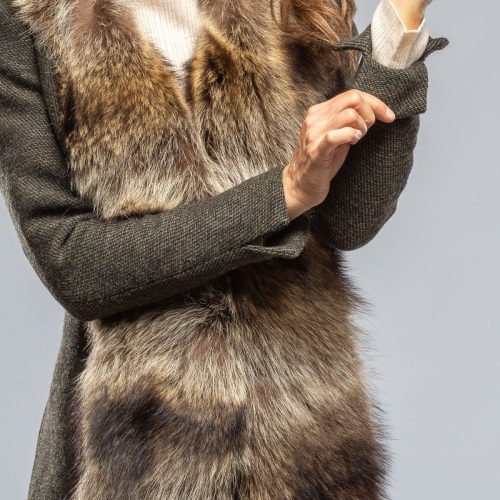 t ba st petersburg long fur trimmed coat in tweed ladies tailored jackets axels vail 39402756735210