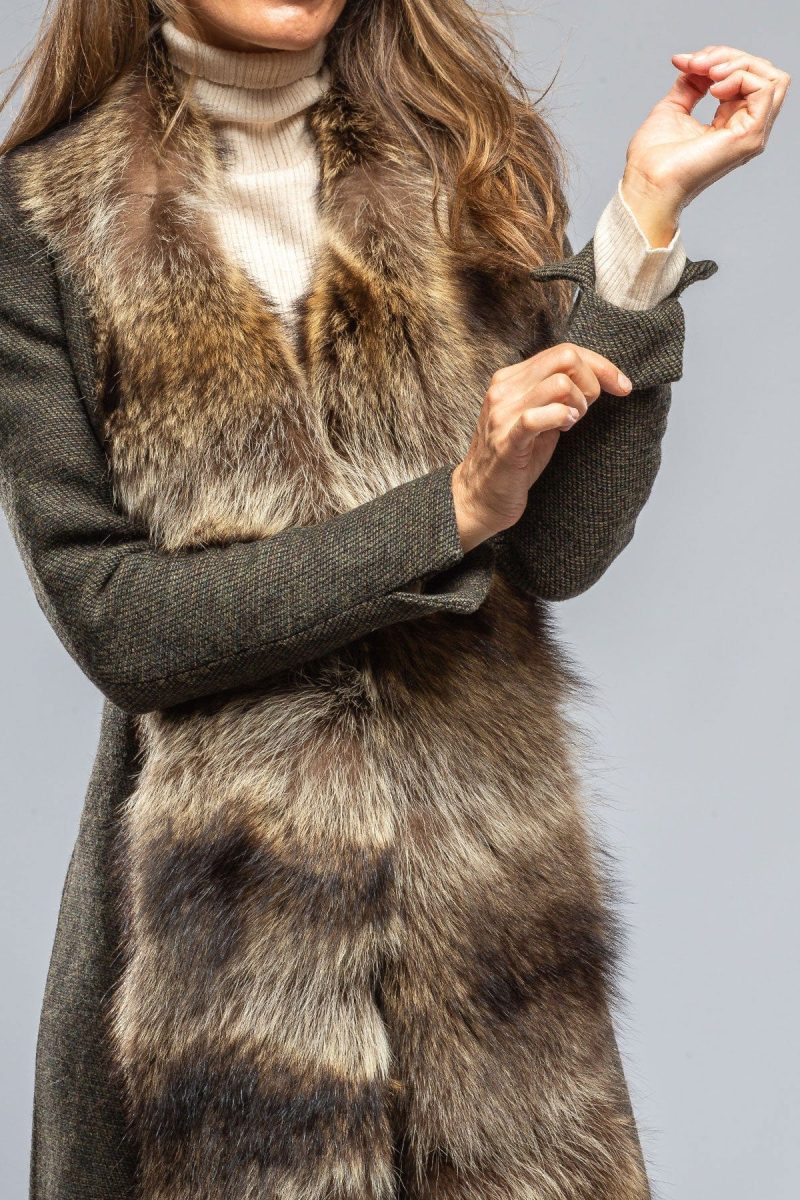 t ba st petersburg long fur trimmed coat in tweed ladies tailored jackets axels vail 39402756735210