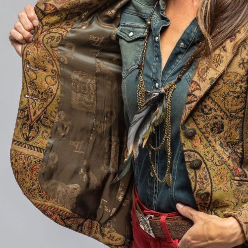 t ba sullavan jacket in green paisley jacquard ladies tailored jackets axels vail 40287565480170