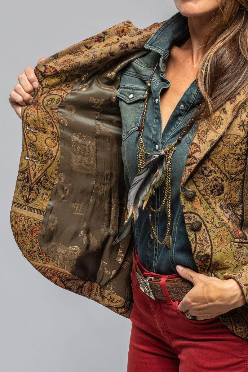 t ba sullavan jacket in green paisley jacquard ladies tailored jackets axels vail 40287565480170