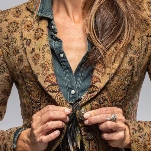 t ba sullavan jacket in green paisley jacquard ladies tailored jackets axels vail 40287565578474