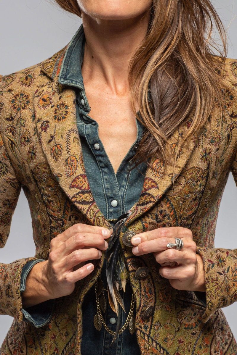 t ba sullavan jacket in green paisley jacquard ladies tailored jackets axels vail 40287565578474