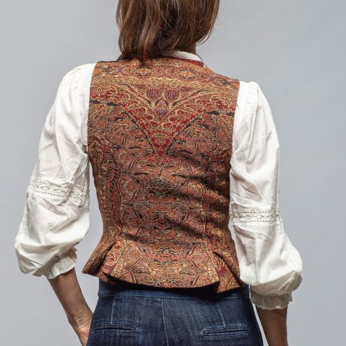 t ba tavira paisley jacquard vest in burgundy ladies tailored vests axels vail 40558979416298