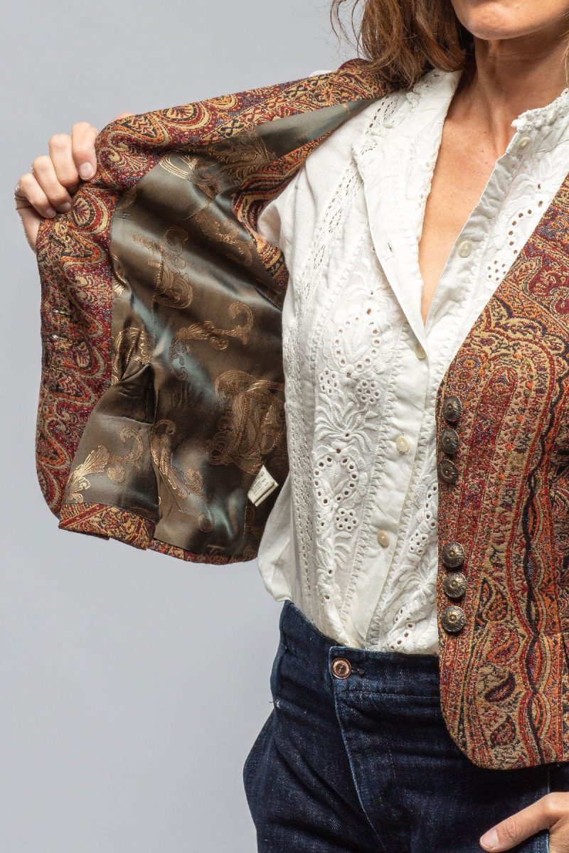 t ba tavira paisley jacquard vest in burgundy ladies tailored vests axels vail 40558979678442