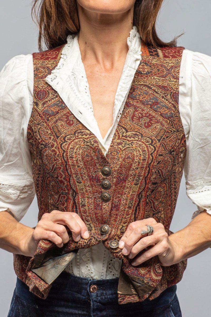 t ba tavira paisley jacquard vest in burgundy ladies tailored vests axels vail 40558979842282