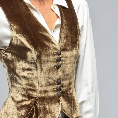 t ba tavira velvet front vest in khaki ladies tailored vests axels vail 39402760700138