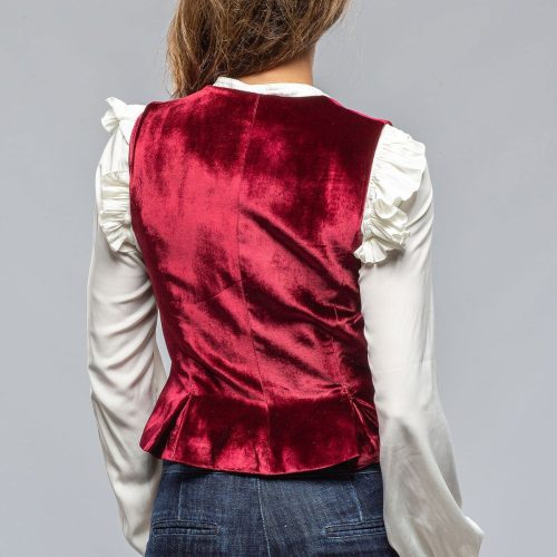 t ba tavira velvet front vest in wine ladies tailored vests axels vail 39402758799594