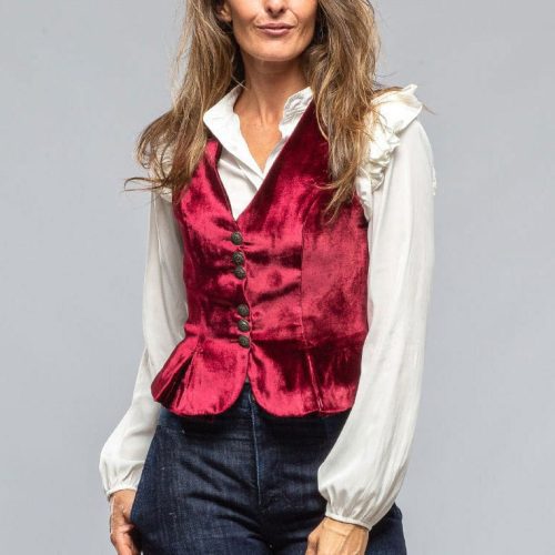 t ba tavira velvet front vest in wine ladies tailored vests axels vail 39402758996202