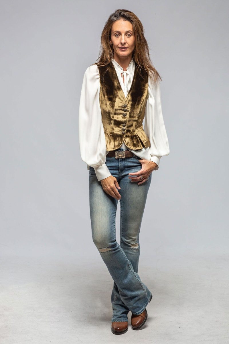 t ba tiana velvet vest in khaki ladies tailored vests axels vail 40287534842090