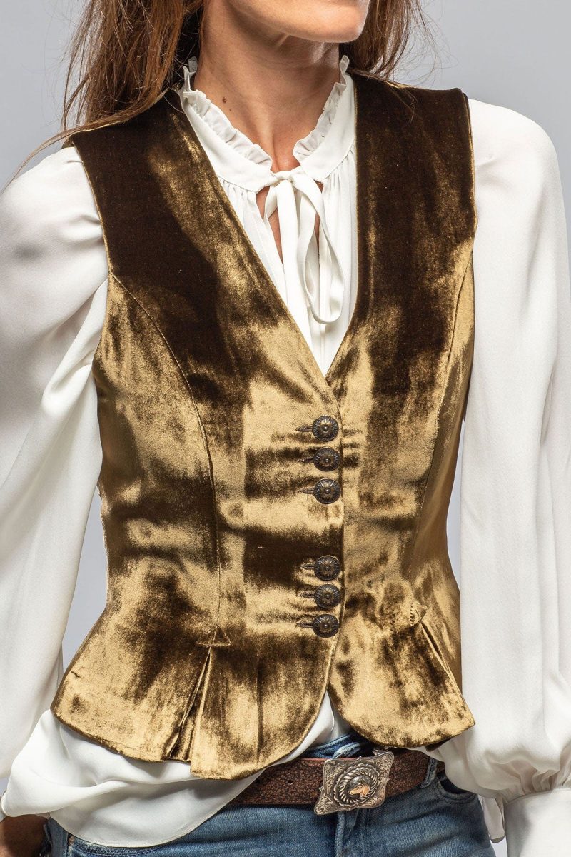 t ba tiana velvet vest in khaki ladies tailored vests axels vail 40287534973162