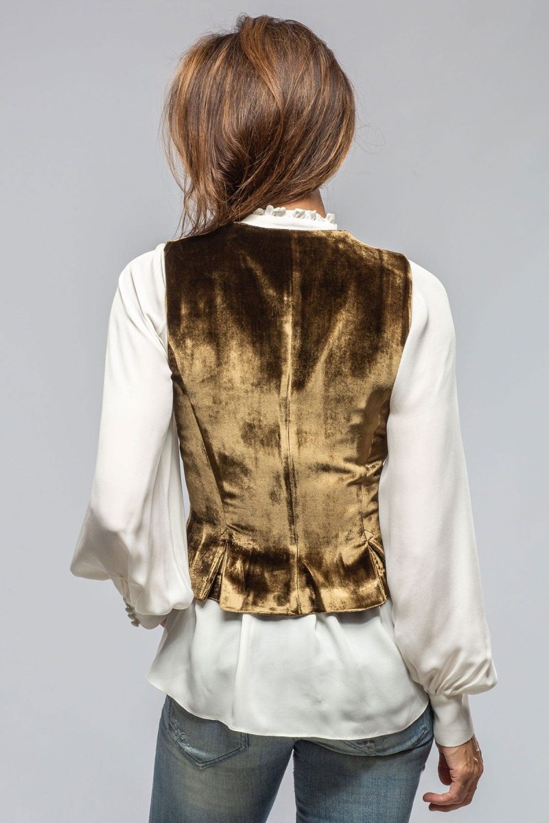 t ba tiana velvet vest in khaki ladies tailored vests axels vail 40287535268074