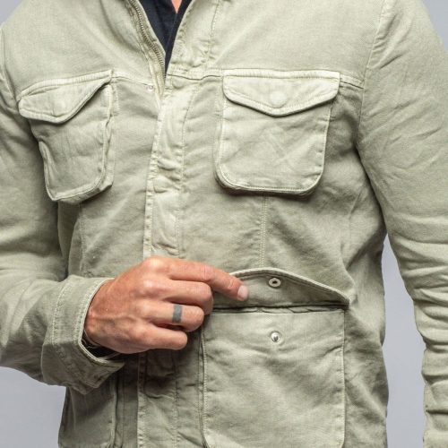 teleria zed callen overshirt in sage mens outerwear overshirts axels vail 40120991056106