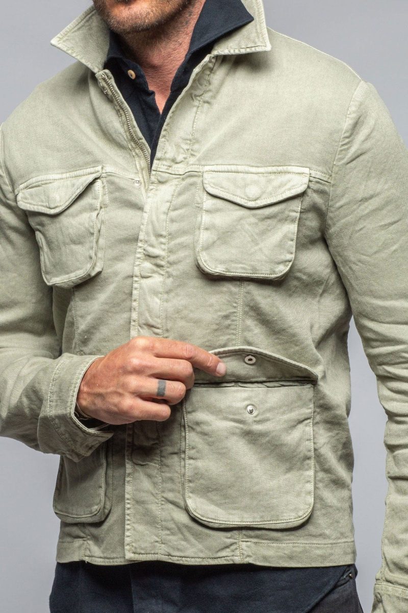 teleria zed callen overshirt in sage mens outerwear overshirts axels vail 40120991056106