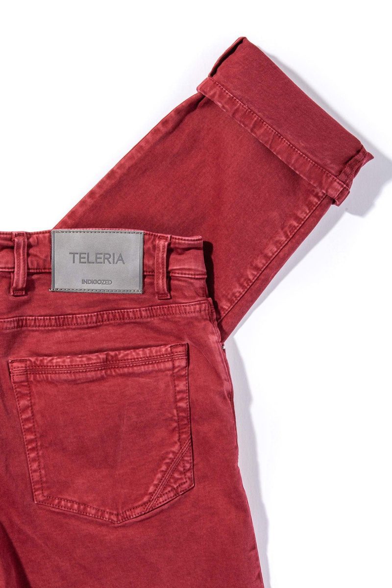 teleria zed ryland rugged soft touch cotton in cherry mens pants 5 pocket axels vail 38449417683178