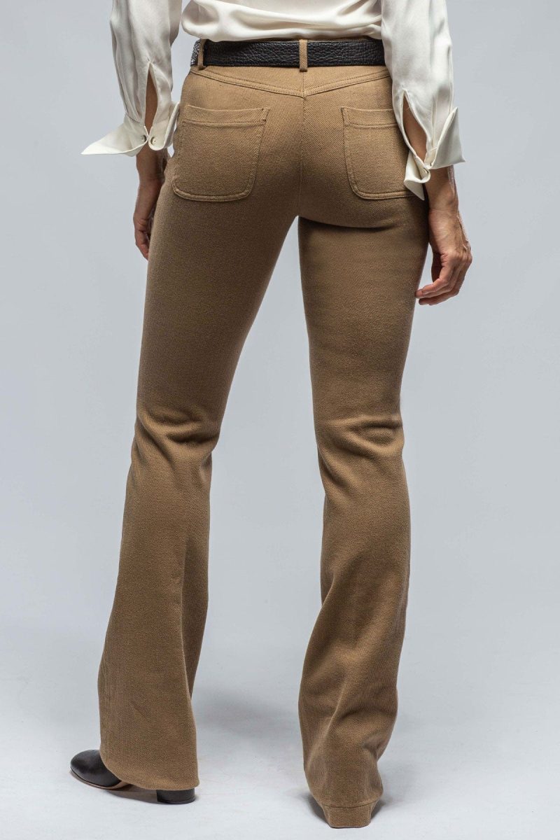 via masini 80 selma stretch cord flare pant in khaki shadow ladies pants axels vail 38053218910442