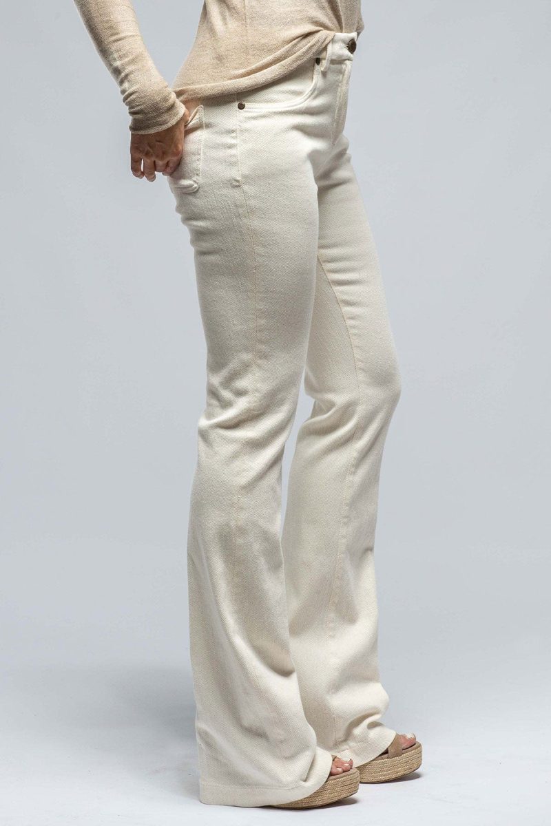 via masini 80 selma stretch cord flare pant in white ladies pants axels vail 37965506412778