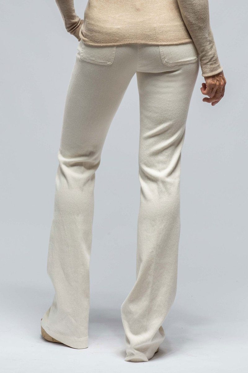 via masini 80 selma stretch cord flare pant in white ladies pants axels vail 37965506576618