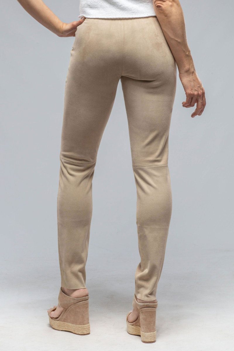 via masini 80 tania stretch suede pant in beige ladies pants axels vail 37011681575146