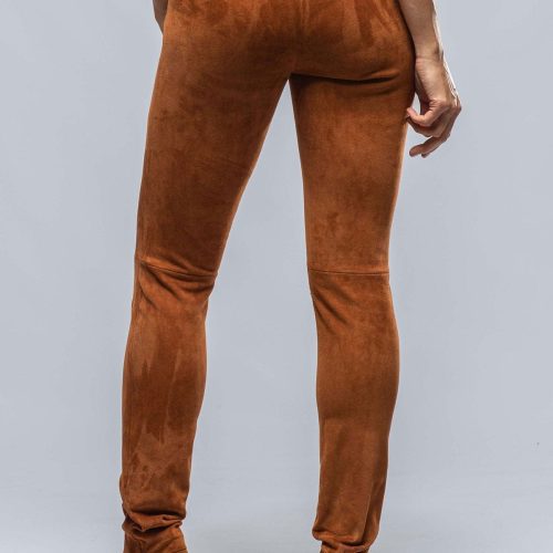 via masini 80 tania stretch suede pant in cognac ladies pants axels vail 38244986781930