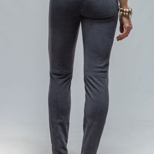 via masini 80 tania vegan suede pant in steel blue ladies pants axels vail 36795925561578