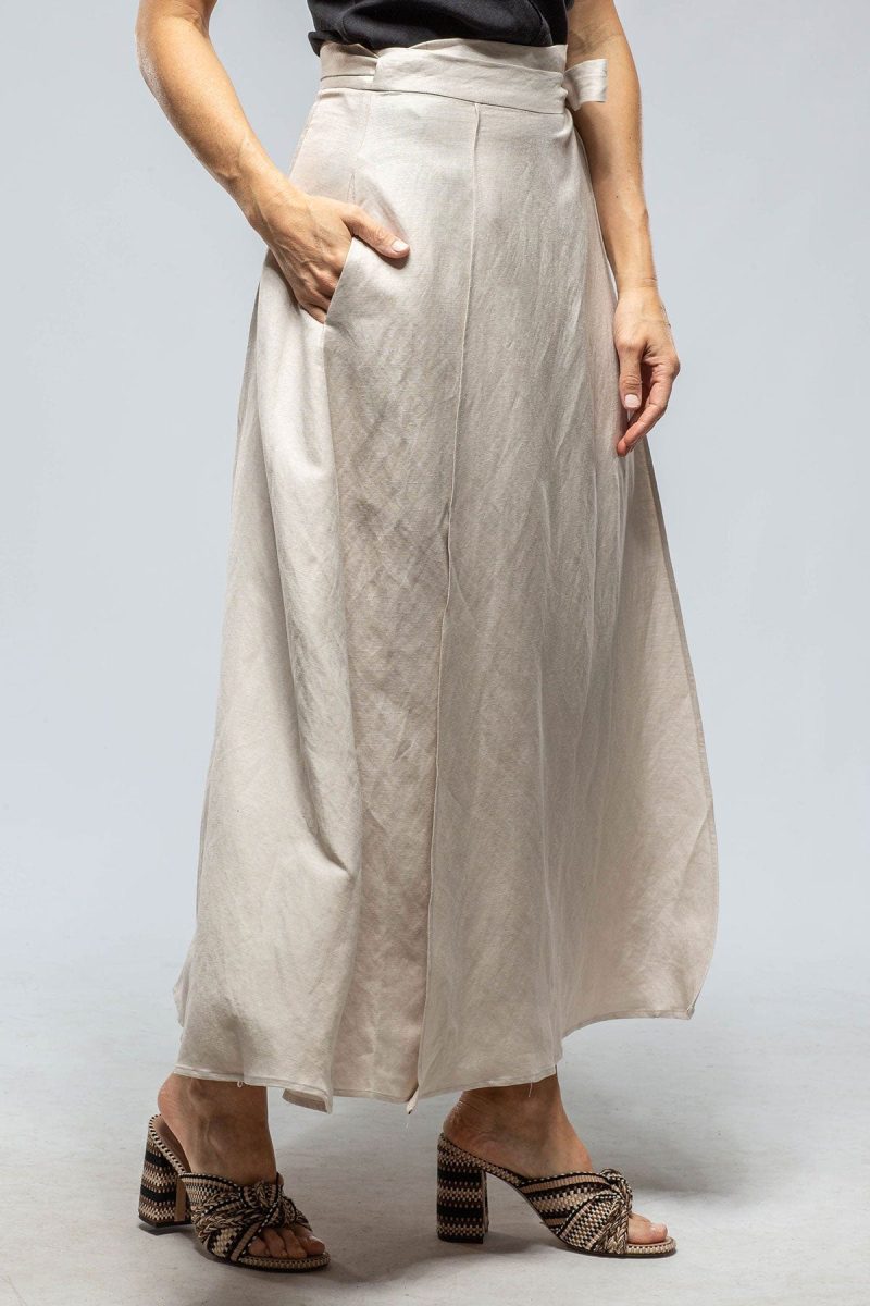 voz casandra wrap linen skirt in ecru ladies skirts axels vail 39966423646442