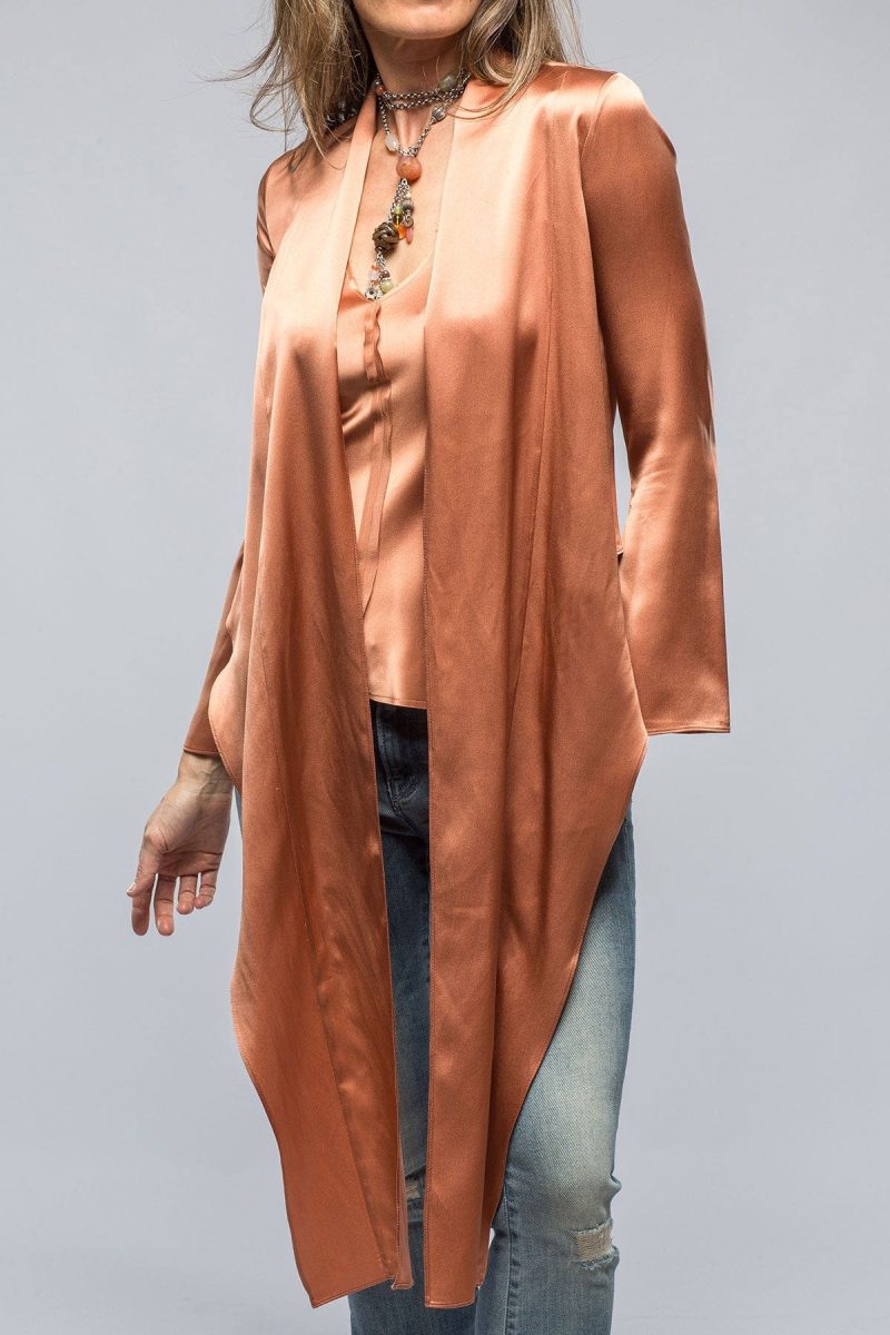 voz frontward wrap blouse in terracotta ladies blouses axels vail 39147645075690