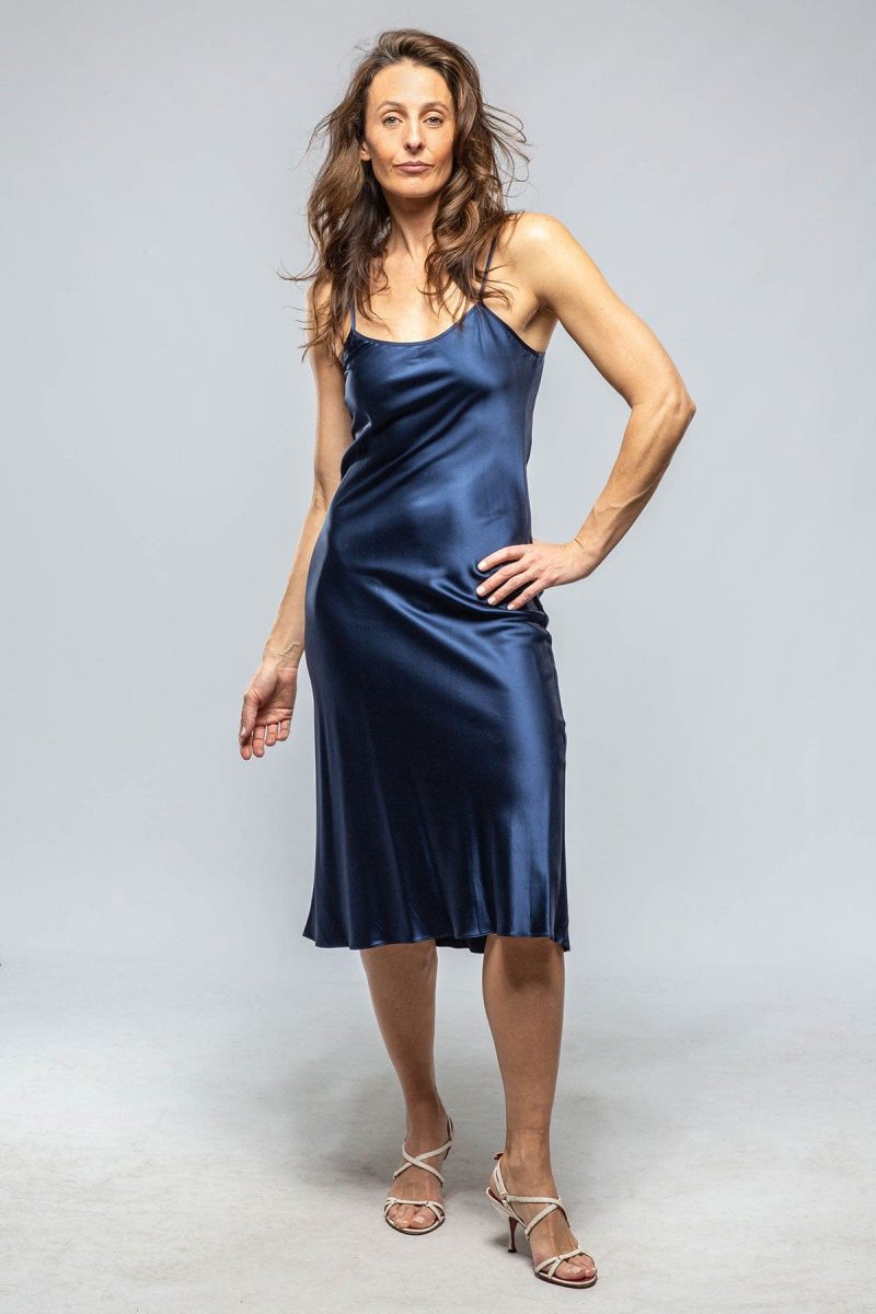 voz midi slip dress in navy ladies dresses axels vail 39966395957482