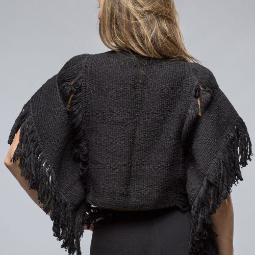 voz serena lace fringe crop top in black ladies sweaters axels vail 39117360627946