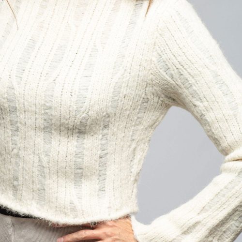 voz tania cropped baby alpaca sweater in ivory ladies sweaters axels vail 40558978957546