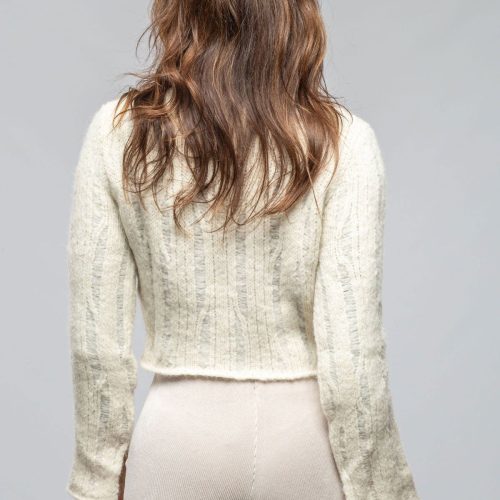 voz tania cropped baby alpaca sweater in ivory ladies sweaters axels vail 40558979088618